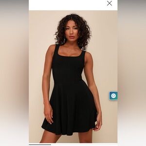 NWT! Lulu’s Home Before Daylight Black Mini Dress | Square neck line, scoop back
